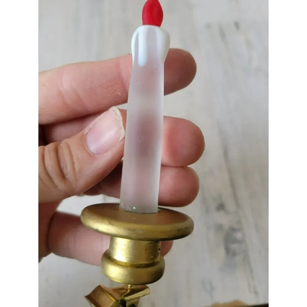 Vintage‎ clear glass clip ornament Xmas tree